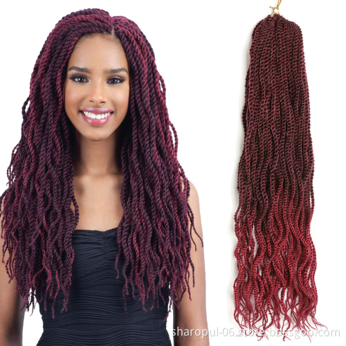 Wavy senegalese Twist Braiding Hair 2x Braids Afro Artificia nubia Twist Freetress Crochet hair